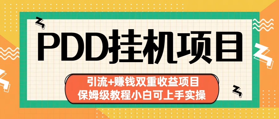 （6729期）拼多多挂机项目 引流+赚钱双重收益项目(保姆级教程小白可上手实操)插图
