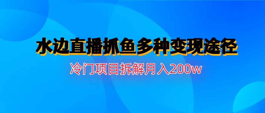 （6656期）水边直播抓鱼多种变现途径冷门项目月入200w拆解插图