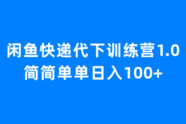 （6653期）闲鱼快递代下训练营1.0，简简单单日入100+插图