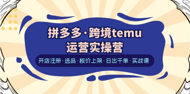 （6319期）拼多多·跨境temu运营实操营：开店注册·选品·核价上架·日出千单·实战课插图