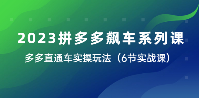 （6030期）2023拼多多飙车系列课，多多直通车实操玩法（6节实战课）插图