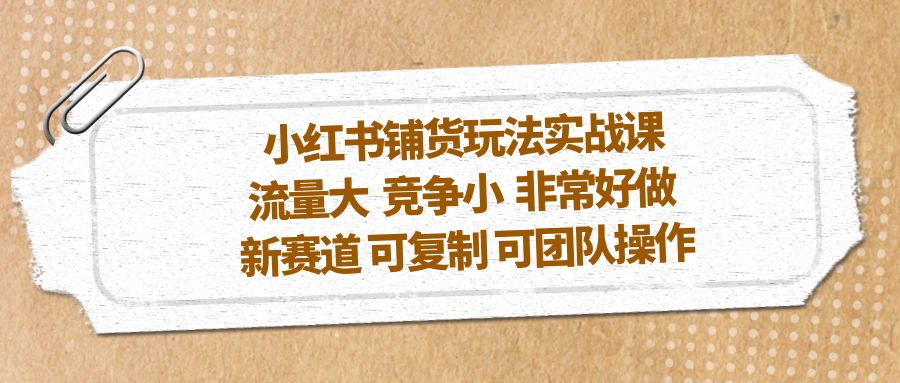 （5291期）小红书铺货玩法实战课，流量大 竞争小 非常好做 新赛道 可复制 可团队操作插图