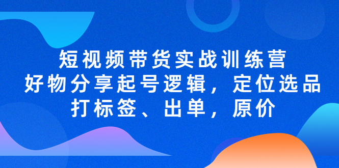 （5076期）短视频带货实战训练营，好物分享起号逻辑，定位选品打标签、出单，原价插图