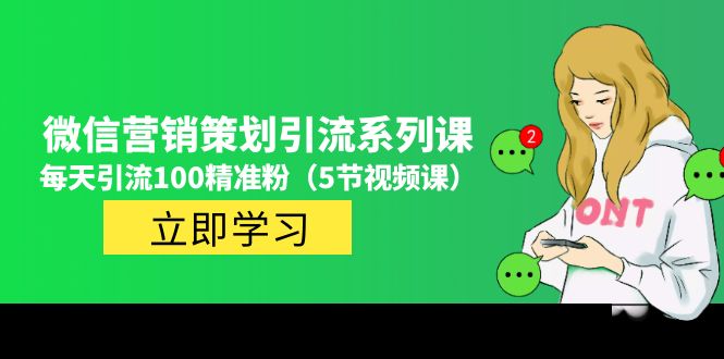 （4949期）价值百万的微信营销策划引流系列课，每天引流100精准粉（5节视频课）插图