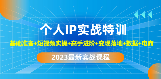 （4735期）2023个人IP实战特训：基础准备+短视频实操+高手进阶+变现落地+数据+电商插图