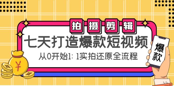 （4432期）七天打造爆款短视频：拍摄+剪辑实操，从0开始1:1实拍还原实操全流程插图