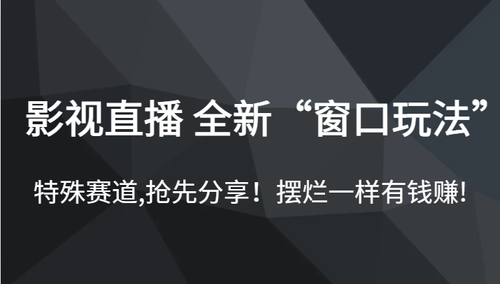 影视直播 全新“窗口玩法”，特殊赛道,抢先分享！摆烂一样有钱赚!插图