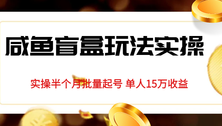 独家首发咸鱼盲盒玩法实操，半个月批量起号单人15万收益揭秘插图