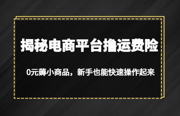 揭秘电商平台撸运费险，0元薅小商品，新手也能快速操作起来插图