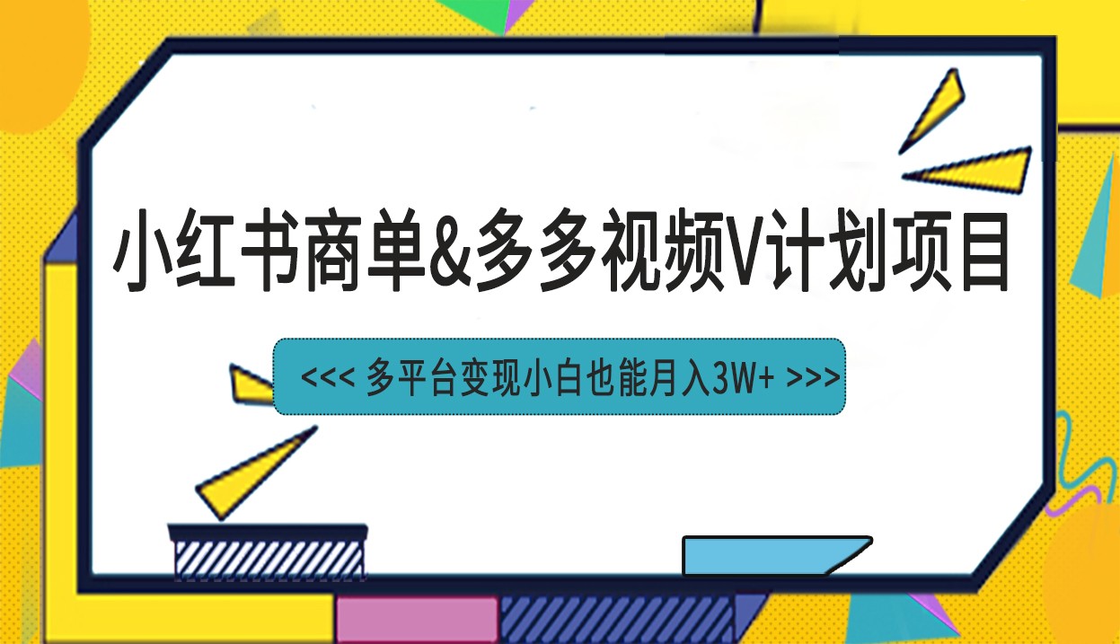 小红书商单最新升级玩法结合多多视频v计划多平台变现插图