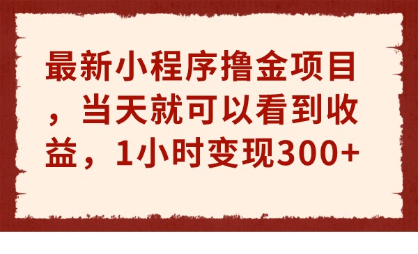 最新小程序撸金项目，当天就可以看到收益，1小时变现300+插图