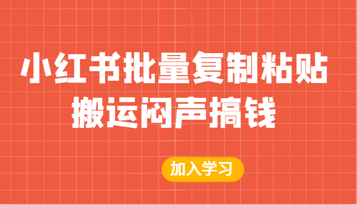 某公众号付费文章：小红书批量复制粘贴搬运闷声搞钱！插图