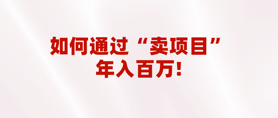 2023年最火项目：通过“卖项目”年入百万！普通人逆袭翻身的唯一出路插图
