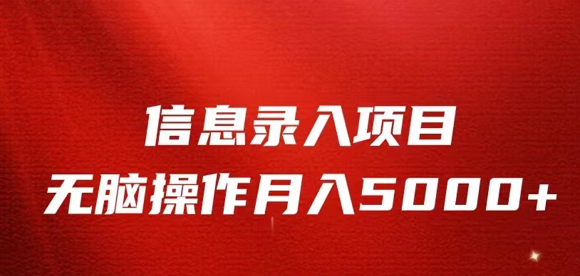 信息录入返佣项目，小白无脑复制粘贴，月入5K+插图