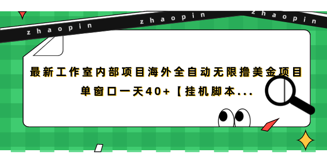 （7091期）最新工作室内部项目海外全自动无限撸美金项目，单窗口一天40+【挂机脚本…插图