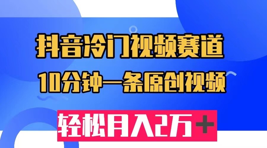抖音冷门视频赛道，10分钟一条视频，轻松月入2W＋插图