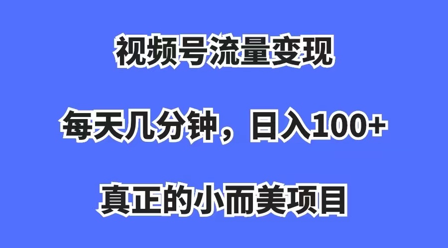 （7212期）视频号流量变现，每天几分钟，收入100+，真正的小而美项目插图