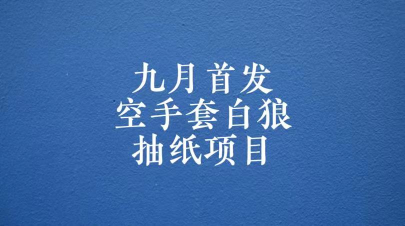 0成本，日入100-500空手套白狼抽纸项目，保姆级教学插图
