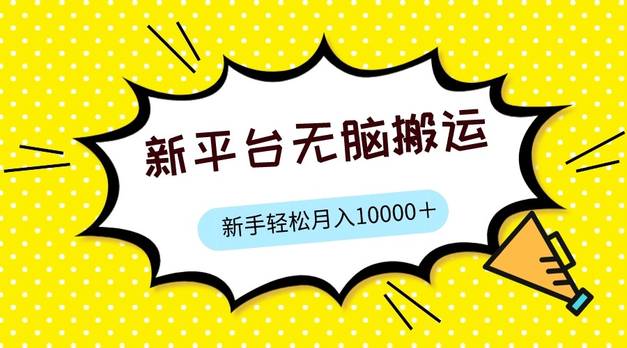新平台用软件无脑搬运，月赚10000+，小白也能轻松上手插图