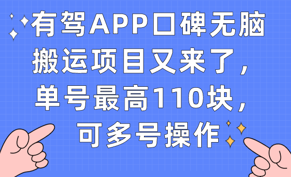（7314期）有驾APP口碑无脑搬运项目又来了，单号最高110块，可多号操作插图