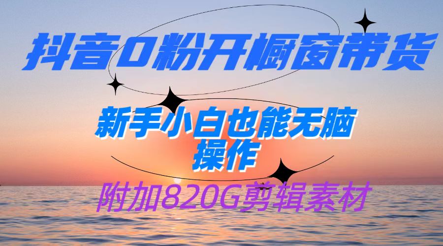 抖音0粉开橱窗带货，日入500+，新手小白也能无脑操作【附加820G剪辑资料】插图