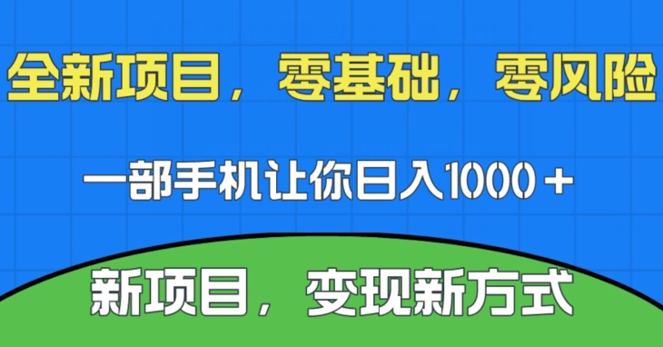新项目，新平台，一部手机即可日入1000＋，无门槛操作【揭秘】插图