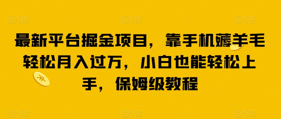 最新平台掘金项目，靠手机薅羊毛轻松月入过万，小白也能轻松上手，保姆级教程【揭秘】插图