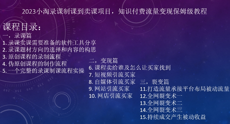 2023小淘录课制课到卖课项目，知识付费流量变现保姆级教程插图