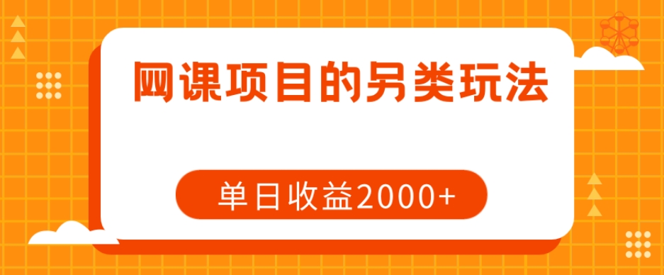 网课项目的另类玩法，单日收益2000+【揭秘】插图