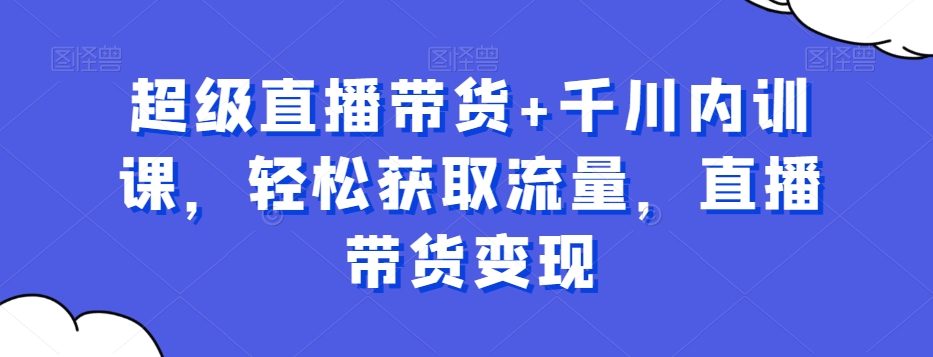 超级直播带货+千川内训课，轻松获取流量，直播带货变现插图