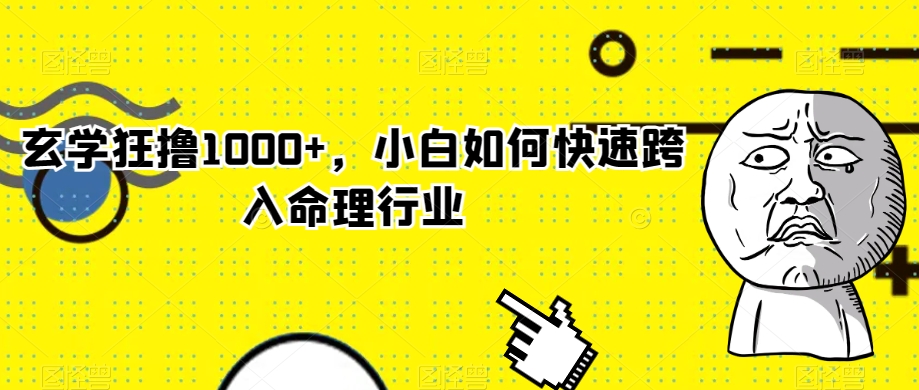 玄学狂撸1000+，小白如何快速跨入命理行业插图