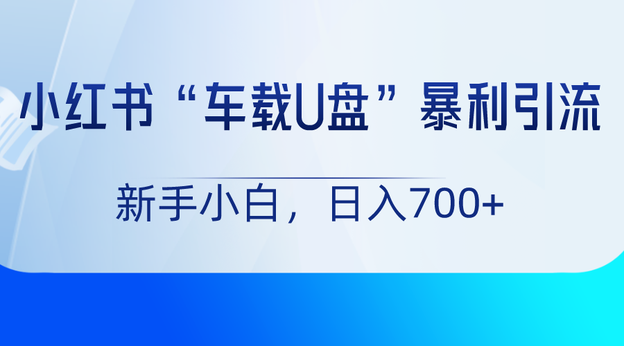 小红书“车载U盘”项目，暴利引流，新手小白轻松日入700+插图