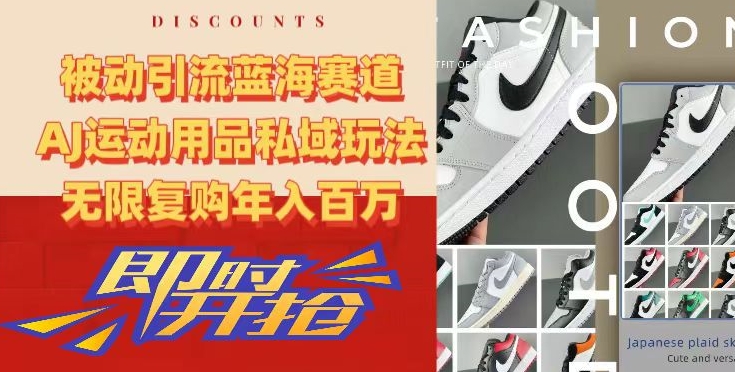 被动引流蓝海赛道，AJ运动用品私域玩法，无限复购年入百万插图