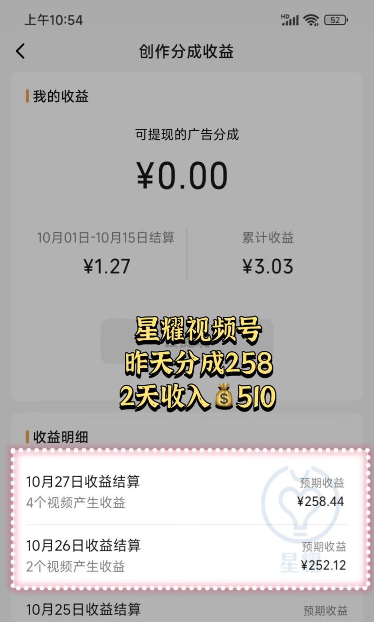 峰回路转!十月份做视频号分成十三天居然赚了2W !大象笔记Hello，宝子们，我是大象，欢迎大家添加我的微信：du4492再三声明：本人只要分享出来的项目本身都是免费的和完整的，不会找任何理由跟你收费（除非课程中用到的一些付费工具）1、《导师训练营2.0》—我又找到宝了！千万别错过的创业合伙人计划｜快来看！2、搞钱社群 ———-?大象项目研习社 | 一个专门搞钱的社群视频号分成计划是一项非常有潜力的机会，但很多人还没有意识到。团队中的成员已经取得了很好的结果，这个计划非常适合普通人操作。视频制作相对简单，每天能够轻松赚取几百元。想要参与视频号分成计划的朋友们需要抓紧机会。下面是团队成员们取得的成绩：开通视频号分成计划的第一个条件是拥有100个粉丝，这个要求很容易达到。视频号迫切需要更多的内容，只要质量差不多，官方就会向你推送更多的流量。第二个条件是满足内容规范，也就是要有原创作品并且受到用户喜欢，这些都是可以通过一些方法实现的。一旦满足条件，官方会发出邀请，你只需按照提示开通即可。然后你的视频评论区就会显示广告，通常是在评论区的第三条位置，这个原理与公众号的流量主类似，当流量增加时，自然会有人点击广告，而这些广告和你的作品内容相关联。视频号分享计划很少有人知道，这对于我们来说是个机会。当你尝试后，你会发现视频号的流量非常惊人，你无需花时间培养账号，只需要发布作品即可。基于视频号用户的人群特点，他们年龄一般在30岁到60岁之间，我们在选择领域时，要根据这些人群的兴趣偏好制作内容。下面是一些示例供大家参考。例如农村怀旧视频是一个不错的题材，它能唤起人们对童年时光的回忆，同时也具有治愈效果。在制作方面，你可以使用手机上的剪映等工具，进行一些画中画等功能的操作。你知道现在视频号的主要用户是谁吗？基本上都是30岁到60岁的中老年群体，所以如果你制作与他们相关的内容，很容易获得流量。例如之前这个账号只发一些日常生活的视频，基本只有几个点赞。直到他开始制作另一种类型的视频内容后，数据基本上都超过了100个点赞，并且置顶了三条获得了上万的点赞。而且，他最早发布的一个视频是六天前，所以我们可以看出，他做的到底是什么类型的视频。我们可以发现，他的内容非常简单，只是一条祝福自己子女的视频，而且时长只有十二秒。那么他制作这种视频的具体步骤是什么呢？你可以先保存下他的音频，然后随便找一条母女在一起玩的视频，将它们导入到剪映中，对画面进行剪辑，添加一个模糊的画布，再添加一个标题，将字幕样式更换成这种风格，制作完成。是不是非常简单呢？你可以使用不同的AI录制不同的素材，然后选择不同的素材进行组合，重复发布，就能够轻松获取流量。每天可以发布一条或者几条视频，但不要超过9条，否则会被限制流量。还有，别忘了在发布视频时声明原创。在新账号发布时，可能还没有这个功能，只有在满足第二个条件后才能声明原创，然后就可以开通分成计划，开始获得收益。除了这种祝福视频，还有其他几种方法也能够轻松获得流量。由于时间限制，我暂时无法在这里详细介绍，具体的内容我会在群里分享。如果你想要参与视频号分成计划，请一定抓住时机。时间无法等人，如果你明年才开始，可能已经错过了收益期。不要再犹豫，赶紧行动吧！公号：大象笔记，一个只讲赚钱的博主，私聊（赚钱）和1000名搞钱达人一起搞钱，并送38个月入过万的互联网项目。每天更新一篇赚钱干货文章，日更达人，寻找创业合伙人喜欢点赞，更多干货点击左上角我的头像，进入主页了解，交流学习du4492。更多一手项目干货，尽在公众号“大象笔记”，文章均首发document.getElementById(“create_time”).innerHTML = (new Date(1698634557000)).toLocaleDateString(undefined,{year:”numeric”,month:”long”,day:”numeric”,hour:”numeric”,minute:”2-digit”})插图2