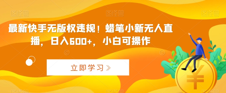最新快手无版权违规！蜡笔小新无人直播，日入600+，小白可操作插图