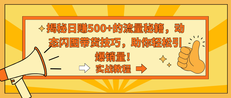 （9058期）揭秘日赚500+的流量秘籍，动态闪图带货技巧，助你轻松引爆销量！插图
