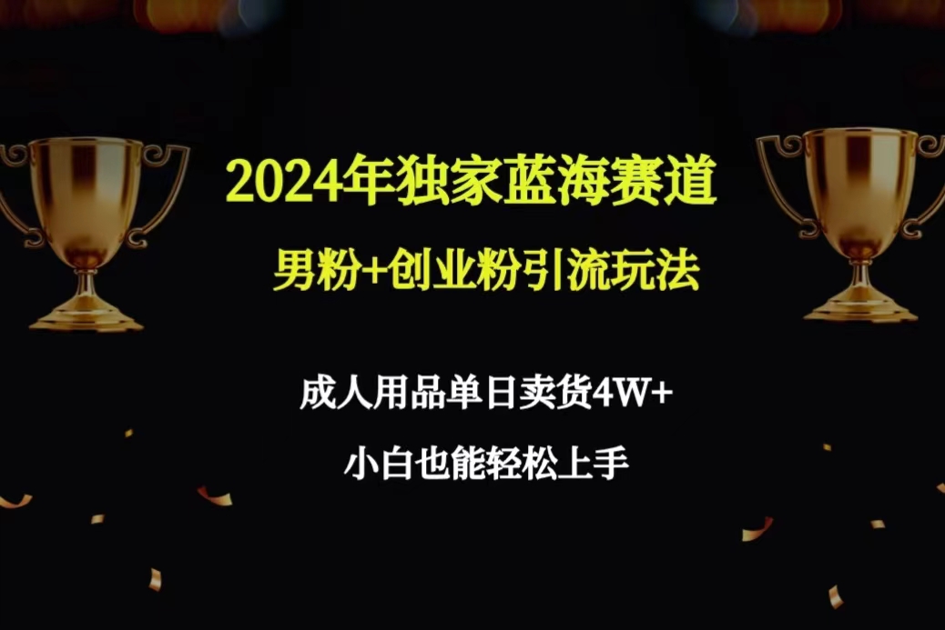 （9111期）2024年独家蓝海赛道男粉+创业粉引流玩法，成人用品单日卖货4W+保姆教程插图