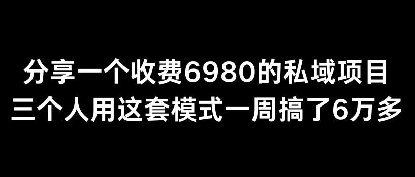 分享一个外面卖6980的私域项目三个人用这套模式一周搞了6万多插图
