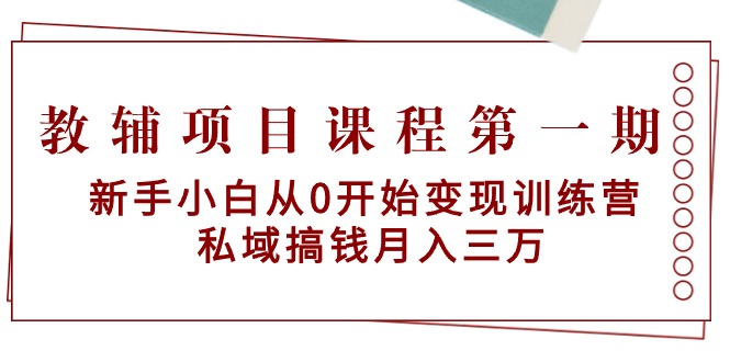 （9227期）教辅项目课程第一期：新手小白从0开始变现训练营  私域搞钱月入三万插图