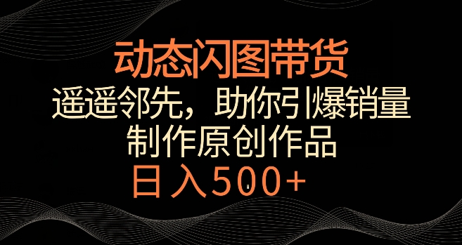 动态闪图带货，遥遥领先，冷门玩法，助你轻松引爆销量，日赚500+插图
