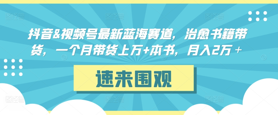 抖音&视频号最新蓝海赛道，治愈书籍带货，一个月带货上万+本书，月入2万＋插图