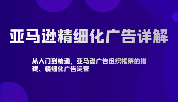 亚马逊精细化广告详解-从入门到精通，亚马逊广告组织框架的搭建、精细化广告运营插图