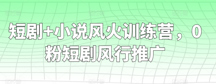 短剧+小说风火训练营，0粉短剧风行推广插图
