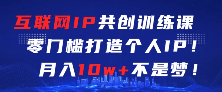 互联网IP共创训练课，零门槛零基础打造个人IP，月入10w+不是梦插图