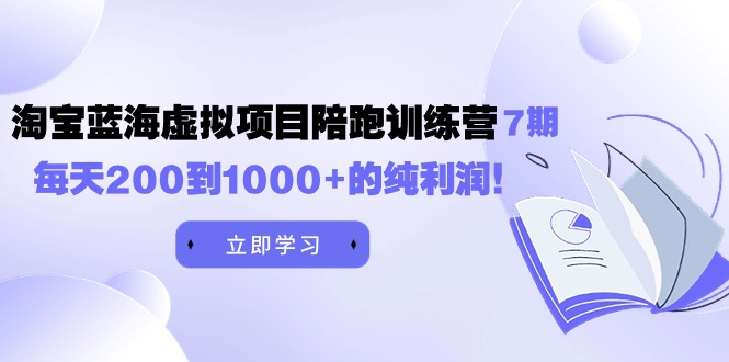 （9541期）黄岛主《淘宝蓝海虚拟项目陪跑训练营7期》每天200到1000+的纯利润插图