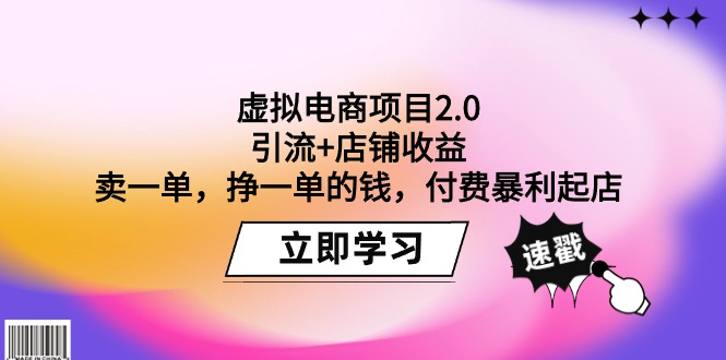 （9645期）虚拟电商项目2.0：引流+店铺收益  卖一单，挣一单的钱，付费暴利起店插图