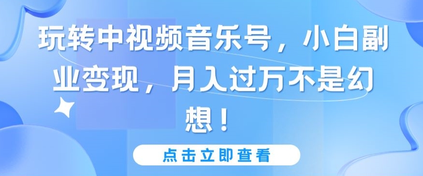 玩转中视频音乐号，小白副业变现，月入过万不是幻想插图