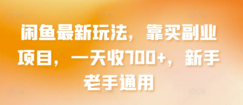 闲鱼最新玩法，靠买副业项目，一天收700+，新手老手通用插图