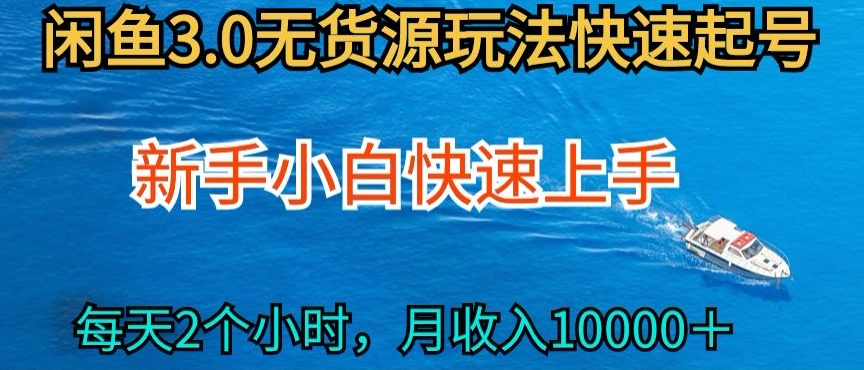 2024最新闲鱼无货源玩法，从0开始小白快手上手，每天2小时月收入过万插图