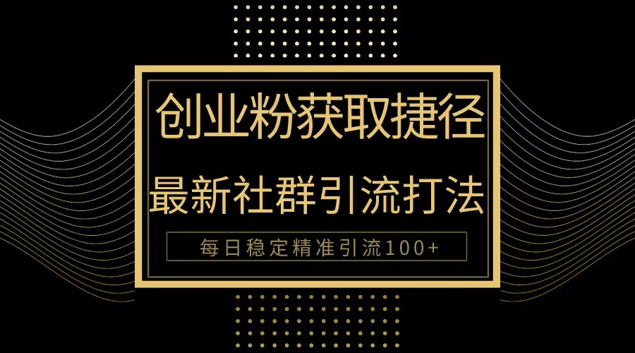 （10040期）创业粉捷径！最新被动引流方法大揭秘，实现每日100+精准引流插图